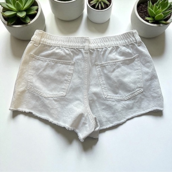SO White Jean Shorts Distressed Cut-Off Style - Picture 2 of 3